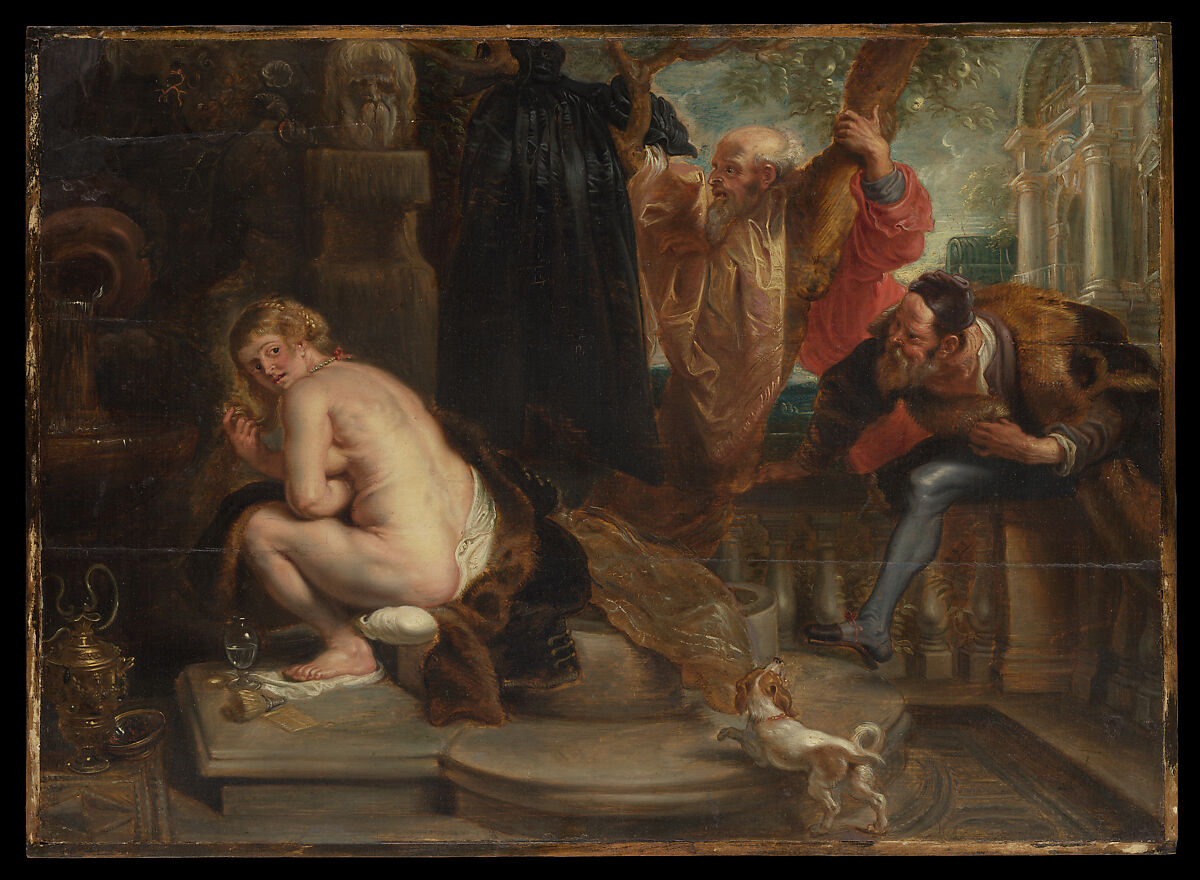 Susanna and the Elders, Workshop of Peter Paul Rubens (Flemish, Siegen 1577–1640 Antwerp), Oil on wood 