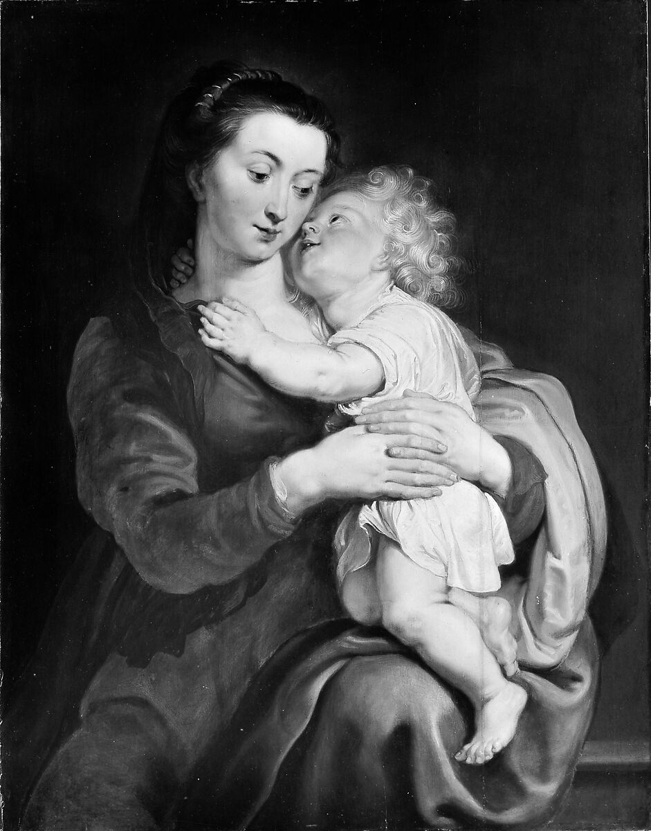 Virgin and Child, Workshop of Peter Paul Rubens (Flemish, Siegen 1577–1640 Antwerp), Oil on wood 