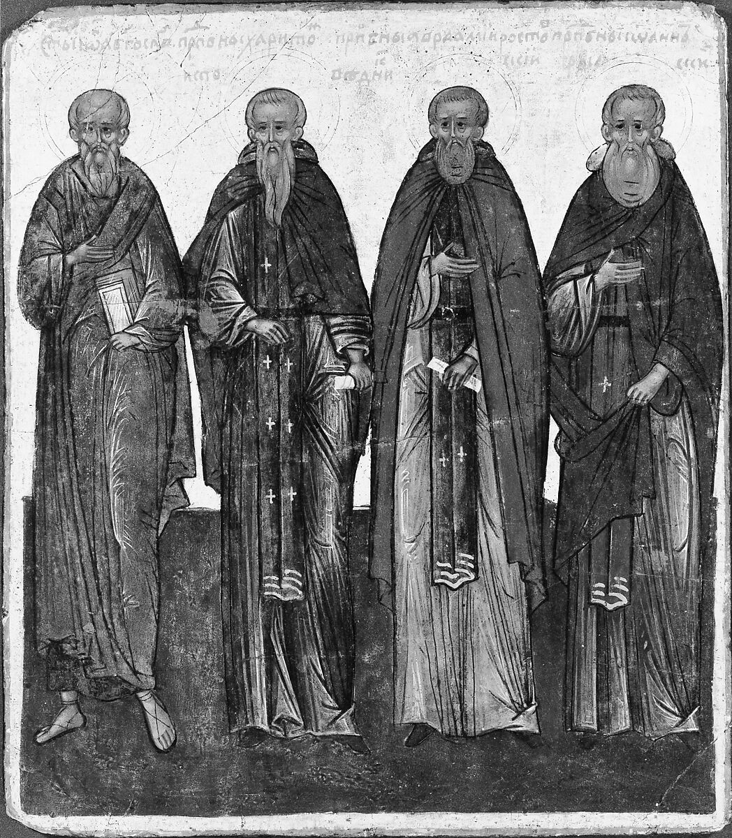 Panel from a Saints' Calendar (painted on both sides), Russian Painter (possibly 16th century), Tempera on linen