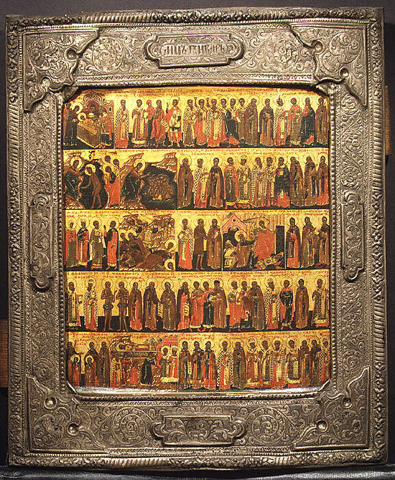Calendar of Saints and Festivals, Russian Painter (17th/18th century), Tempera on wood, gold ground