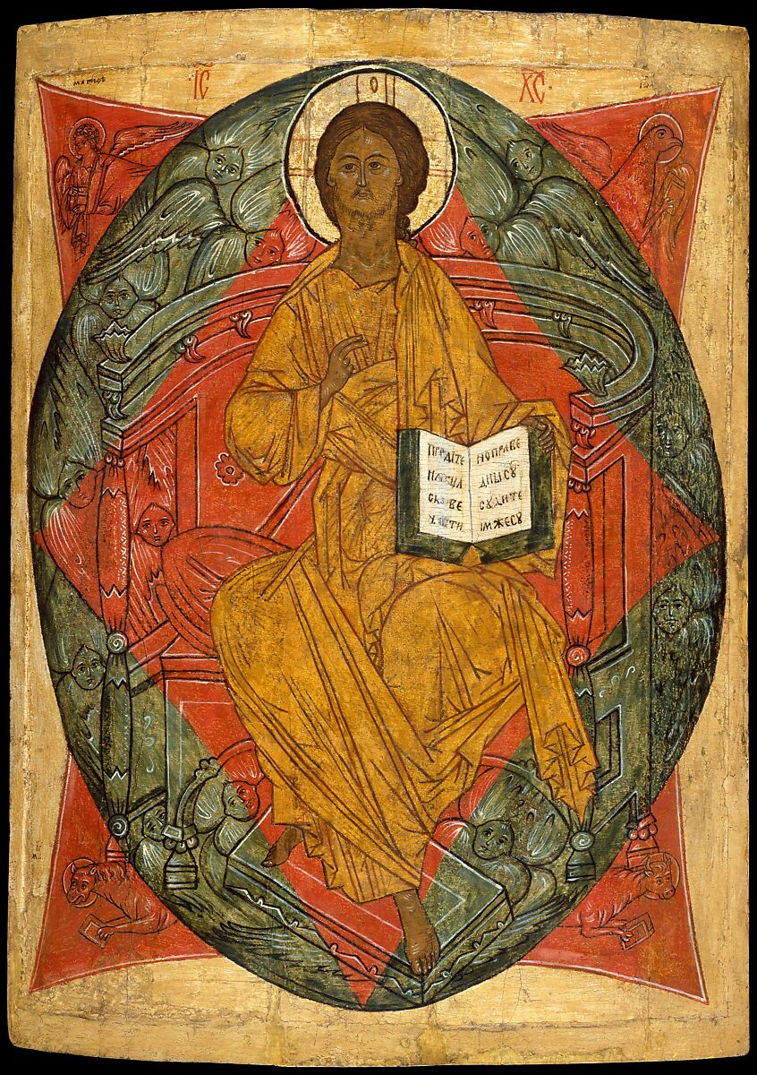 Christ in Glory, Russian (Novgorod?) Painter (late 15th century), Tempera on wood 