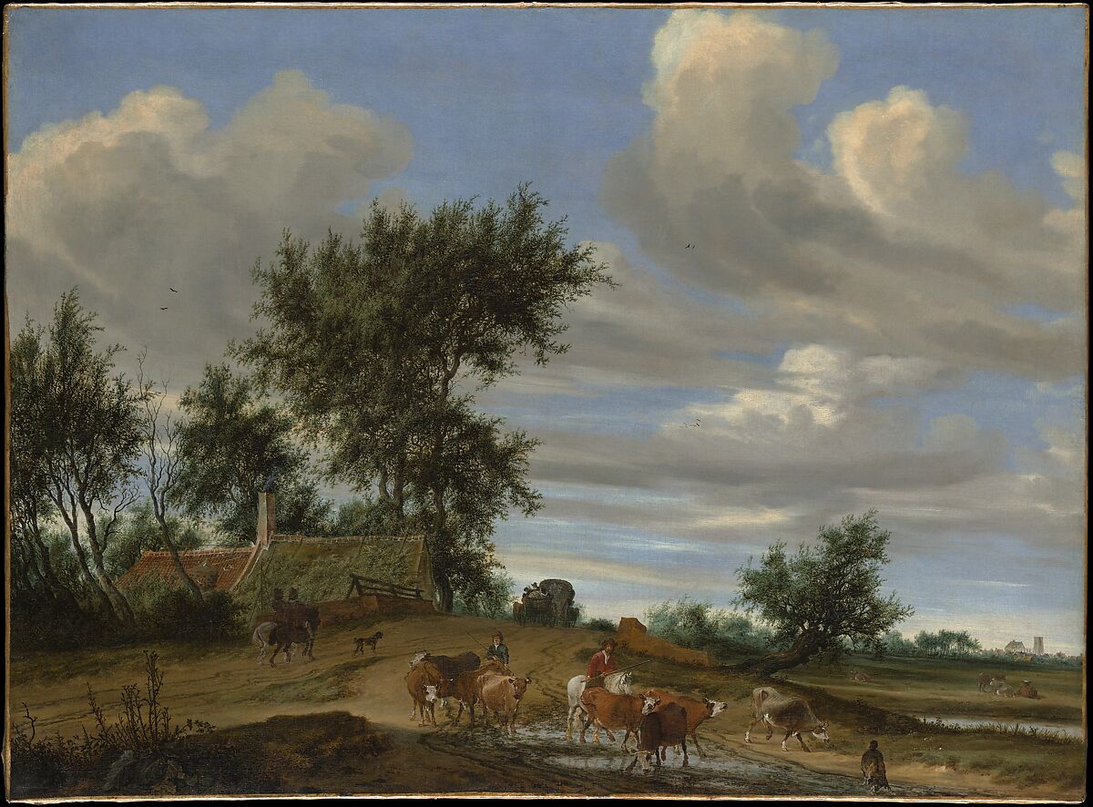 A Country Road, Salomon van Ruysdael (Dutch, Naarden, born ca. 1600–1603, died 1670 Haarlem), Oil on canvas 