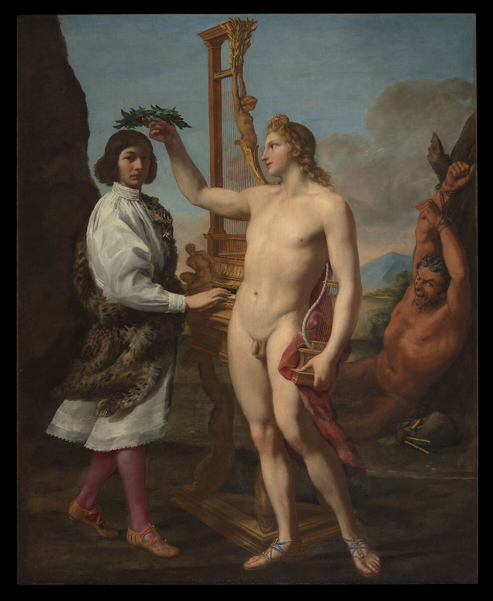 Marcantonio Pasqualini (1614–1691) Crowned by Apollo, Andrea Sacchi (Italian, Rome (?) ca. 1599–1661 Rome), Oil on canvas 