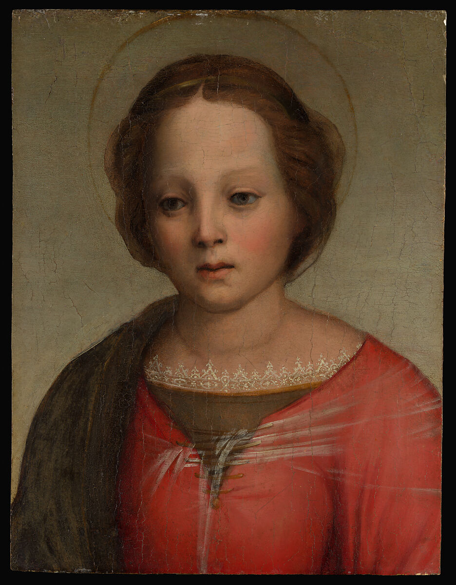 Head of the Madonna, Franciabigio (Francesco di Cristofano) (Italian, Florence 1484–1525 Florence), Oil on wood 