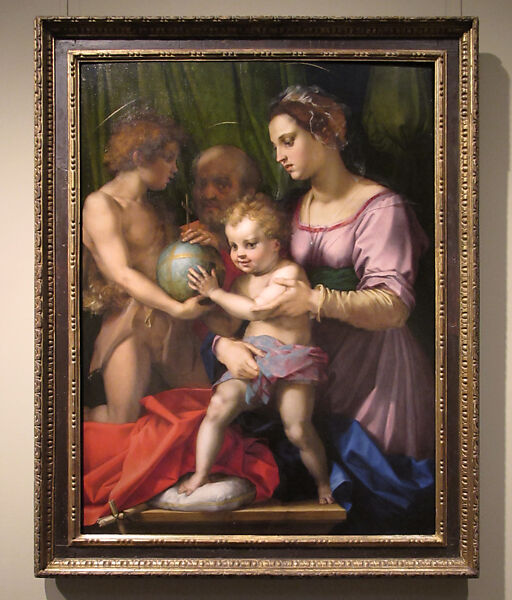 The Holy Family with the Young Saint John the Baptist, Andrea del Sarto (Andrea d'Agnolo) (Italian, Florence 1486–1530 Florence), Oil on wood