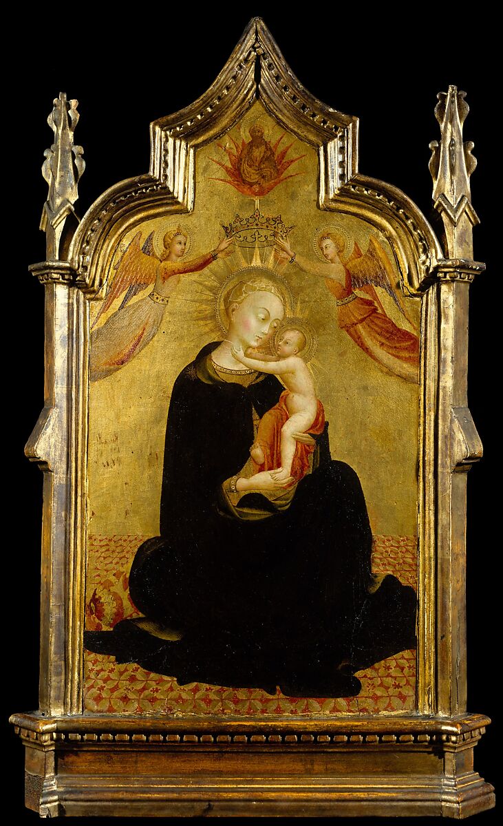 Madonna and Child with Angels, Sassetta (Stefano di Giovanni) (Italian, Siena or Cortona ca. 1400–1450 Siena), Tempera on wood, gold ground 
