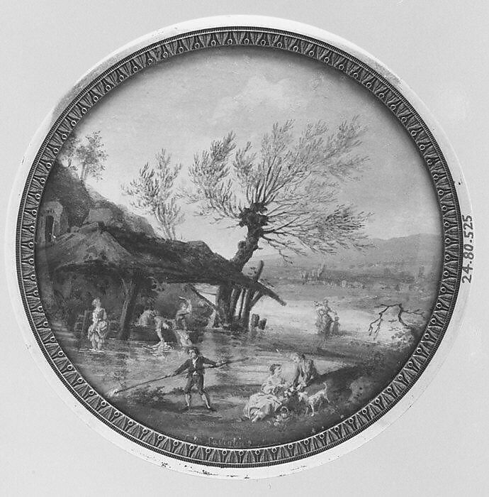 A River Landscape, Edmé Charles de Lioux de Savignac (French, active ca. 1766–72), Paper 