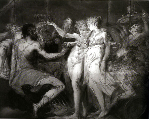 The Marriage of Cupid and Psyche, Andrea Schiavone (Andrea Meldola) (Italian, Zadar (Zara) ca. 1510?–1563 Venice), Oil on wood, transferred to Masonite