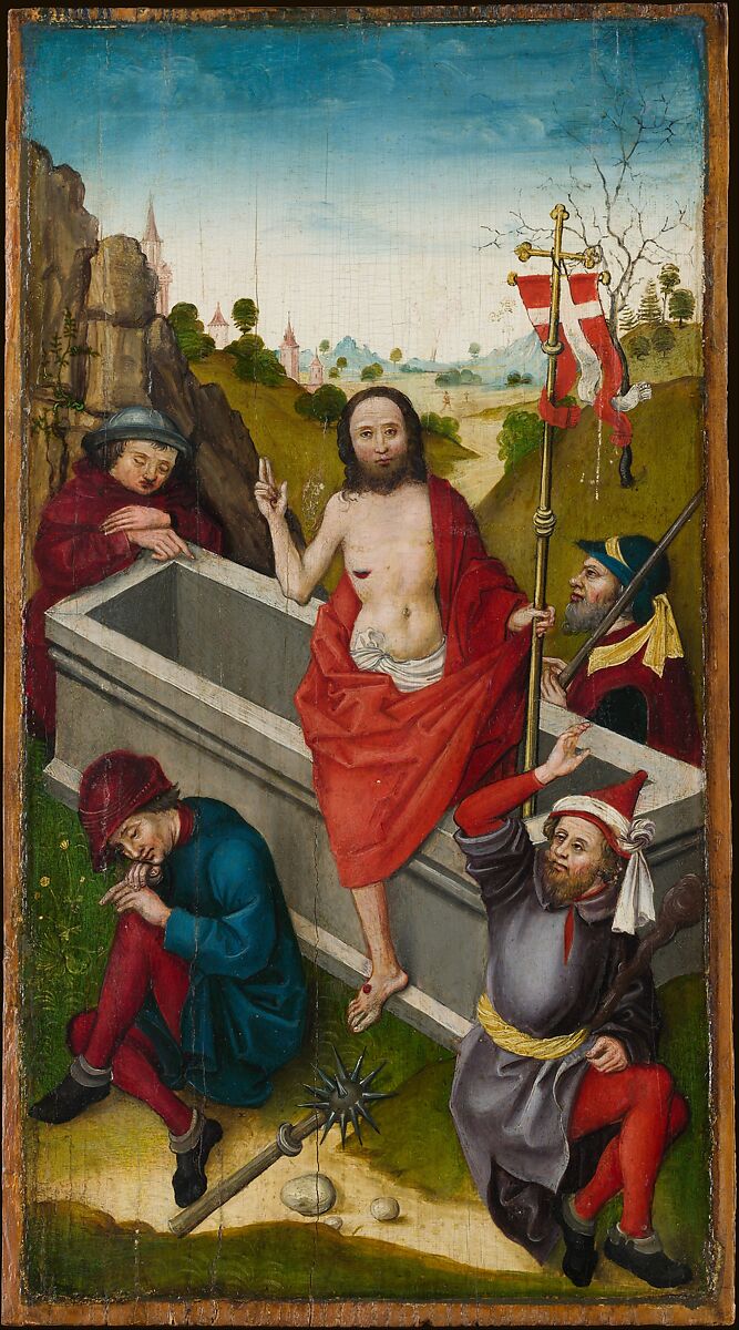Christ before Pilate; The Resurrection, Ludwig Schongauer (German, Colmar ca. 1440/55–1493/94 Colmar), Oil on fir