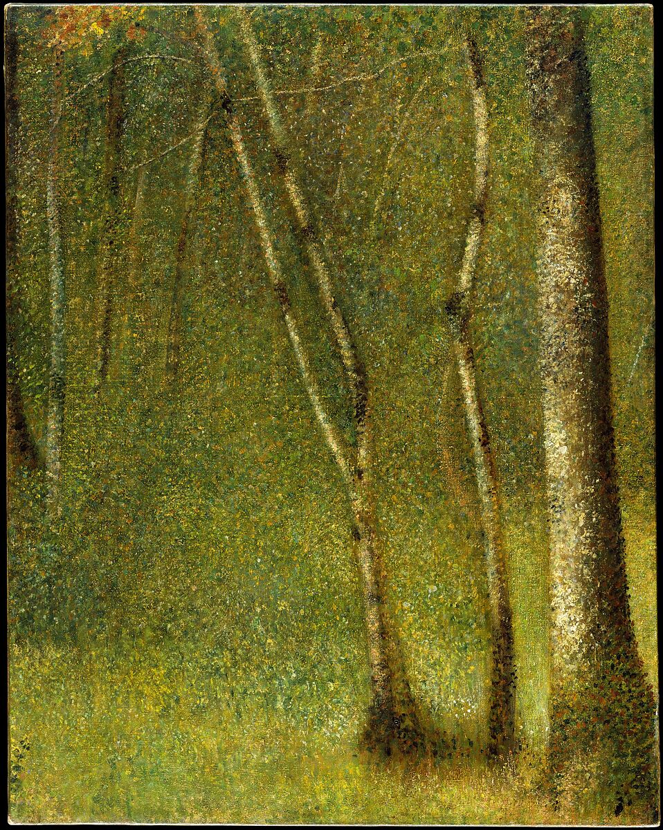 The Forest at Pontaubert, Georges Seurat (French, Paris 1859–1891 Paris), Oil on canvas 