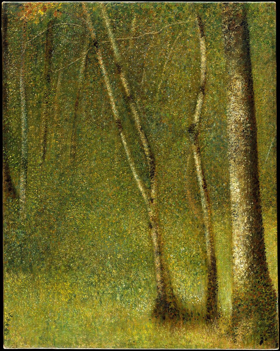 The Forest at Pontaubert, Georges Seurat  French, Oil on canvas