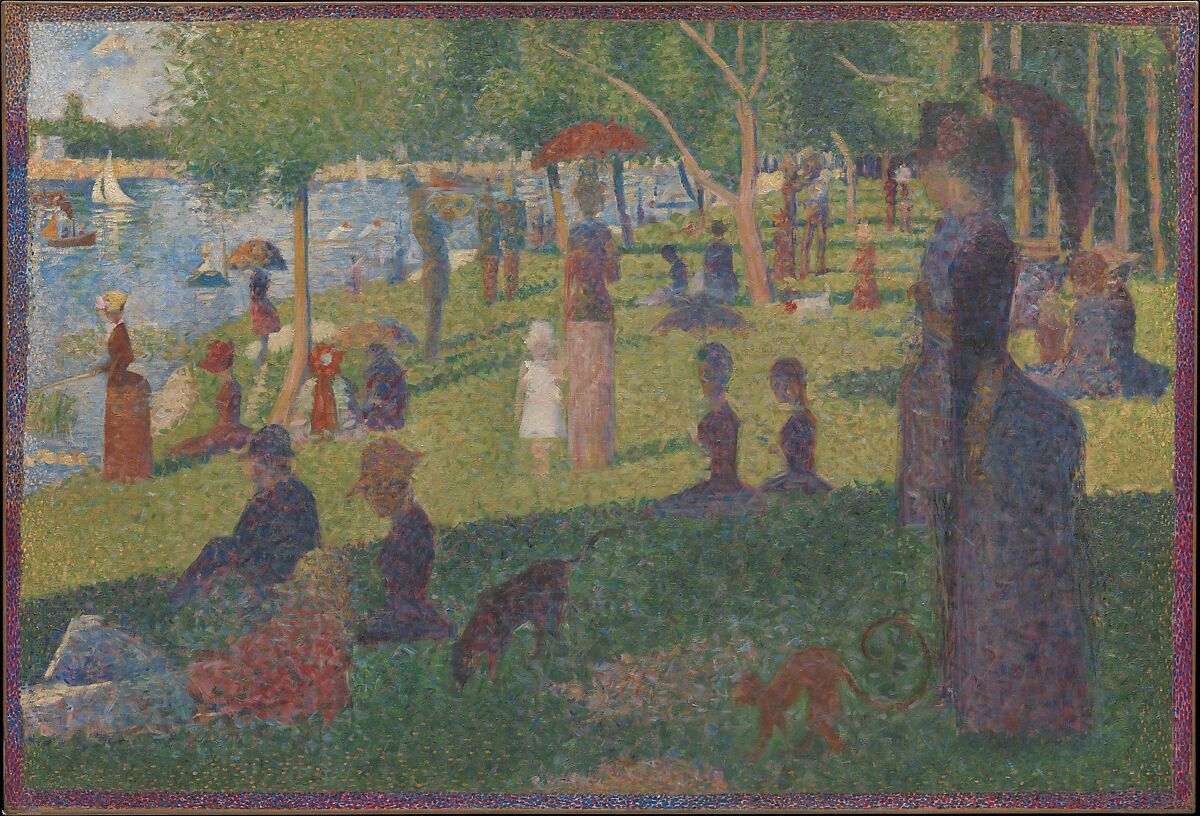 Studio per "Una domenica sulla Grande Jatte", Georges Seurat (francese, Parigi 1859–Parigi 1891), Olio su tela