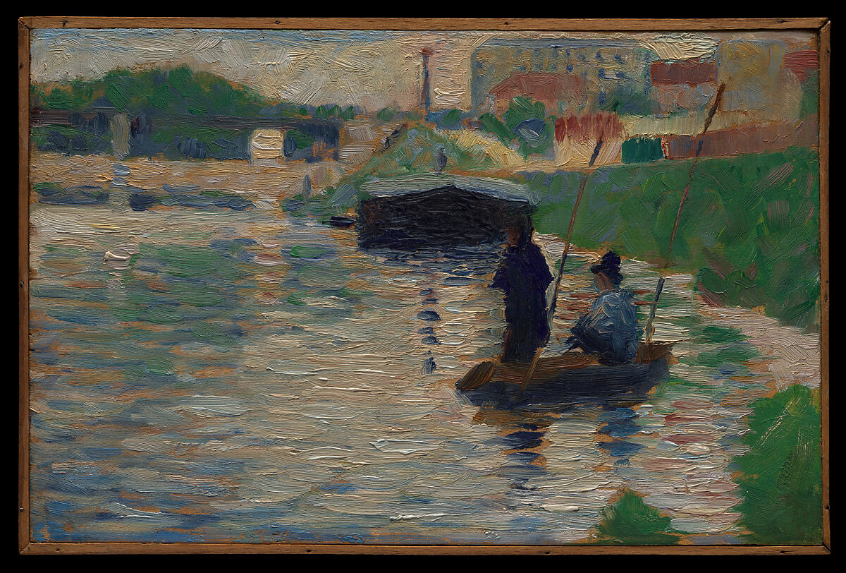 View of the Seine, Georges Seurat  French, Oil on wood