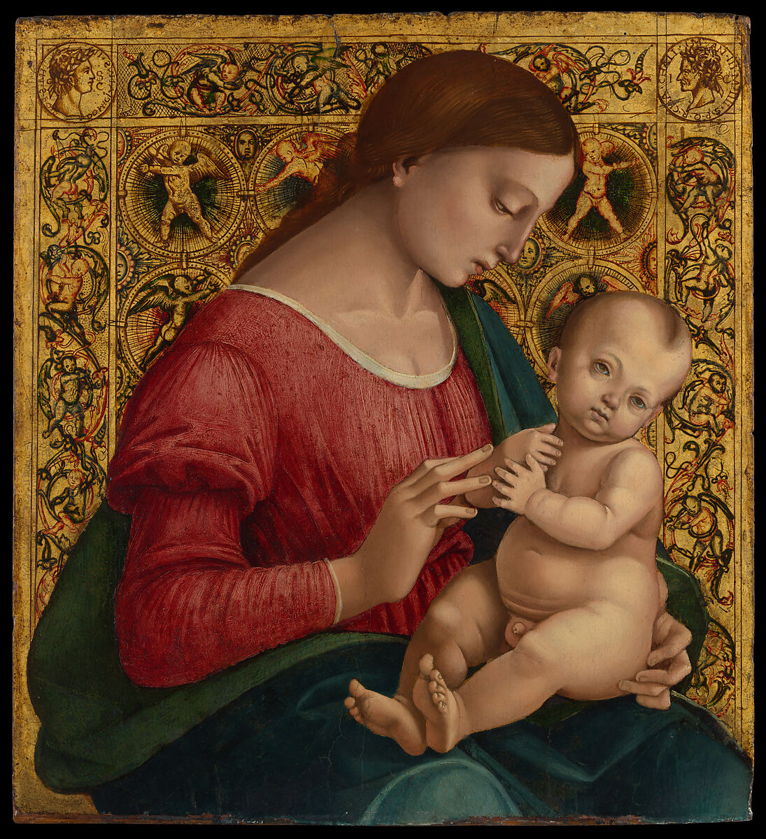 Madonna and Child, Luca Signorelli (Luca d&#39;Egidio di Luca di Ventura) (Italian, Cortona, active by 1470–died 1523 Cortona), Oil and gold on wood 