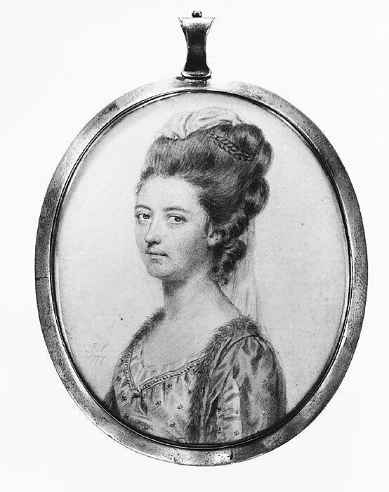 Mrs. Charlotte Lennox, John Smart (British, Norfolk 1741–1811 London), Pencil and watercolor on card 