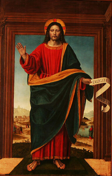 Christ Blessing, Andrea Solario (Italian, Milan ca. 1465–1524 Milan), Oil on wood