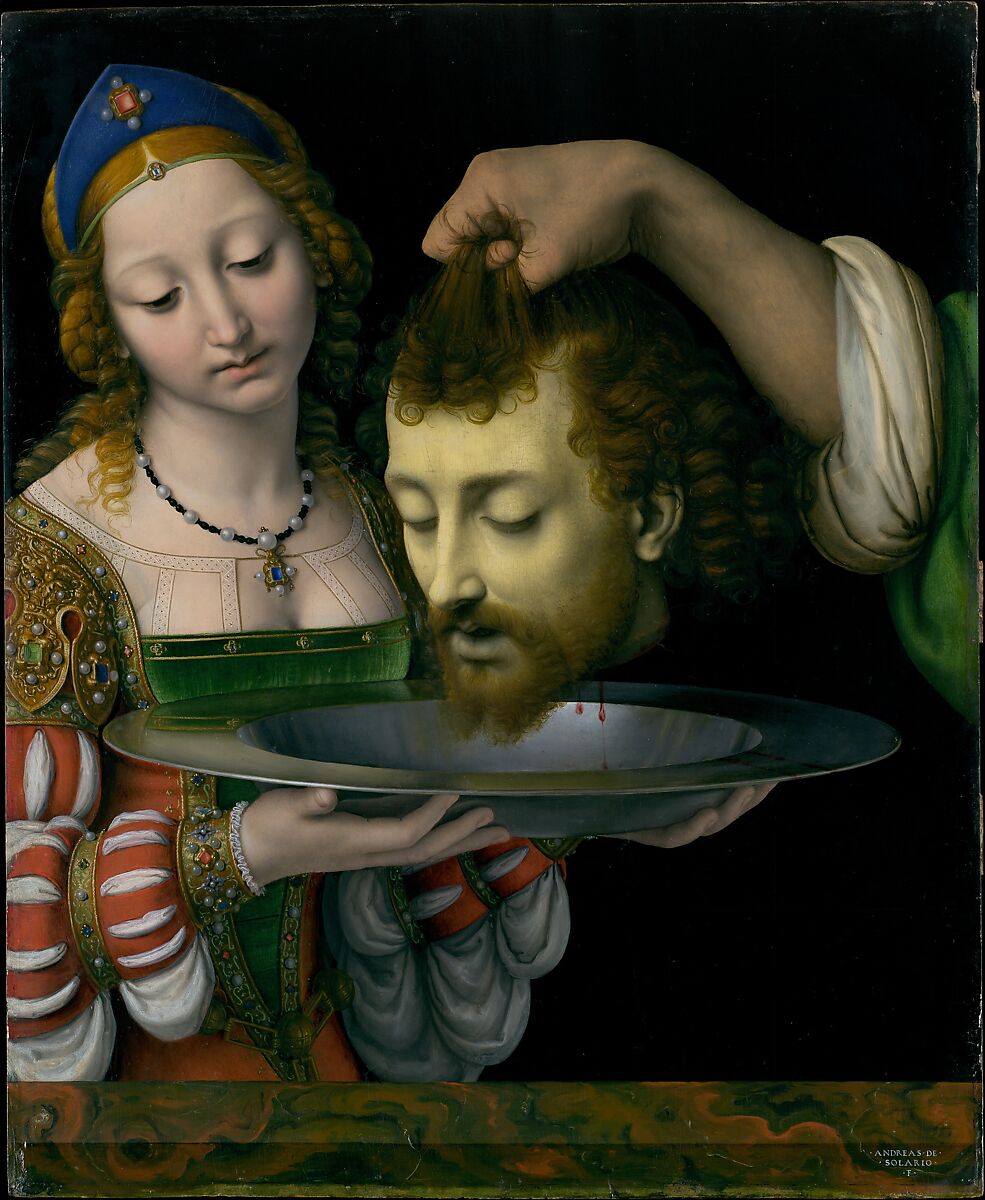 Salome with the Head of Saint John the Baptist, Andrea Solario  Italian, Oil on wood