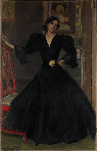 clotilde in evening dress Joaquín Sorolla y Bastida - Señora de Sorolla (Clotilde García del  Castillo, 1865–1929) in Black