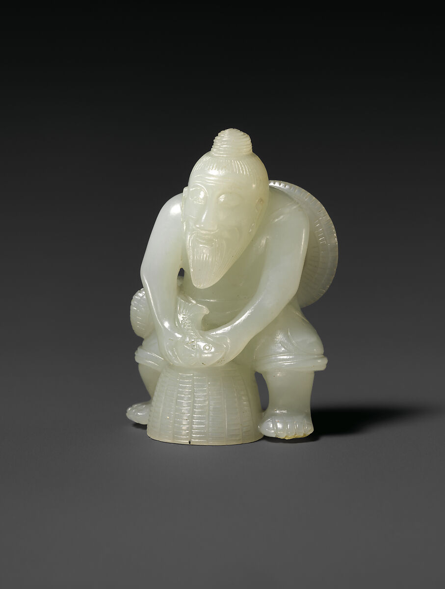 Figure of a fisherman, Jade (nephrite), China 