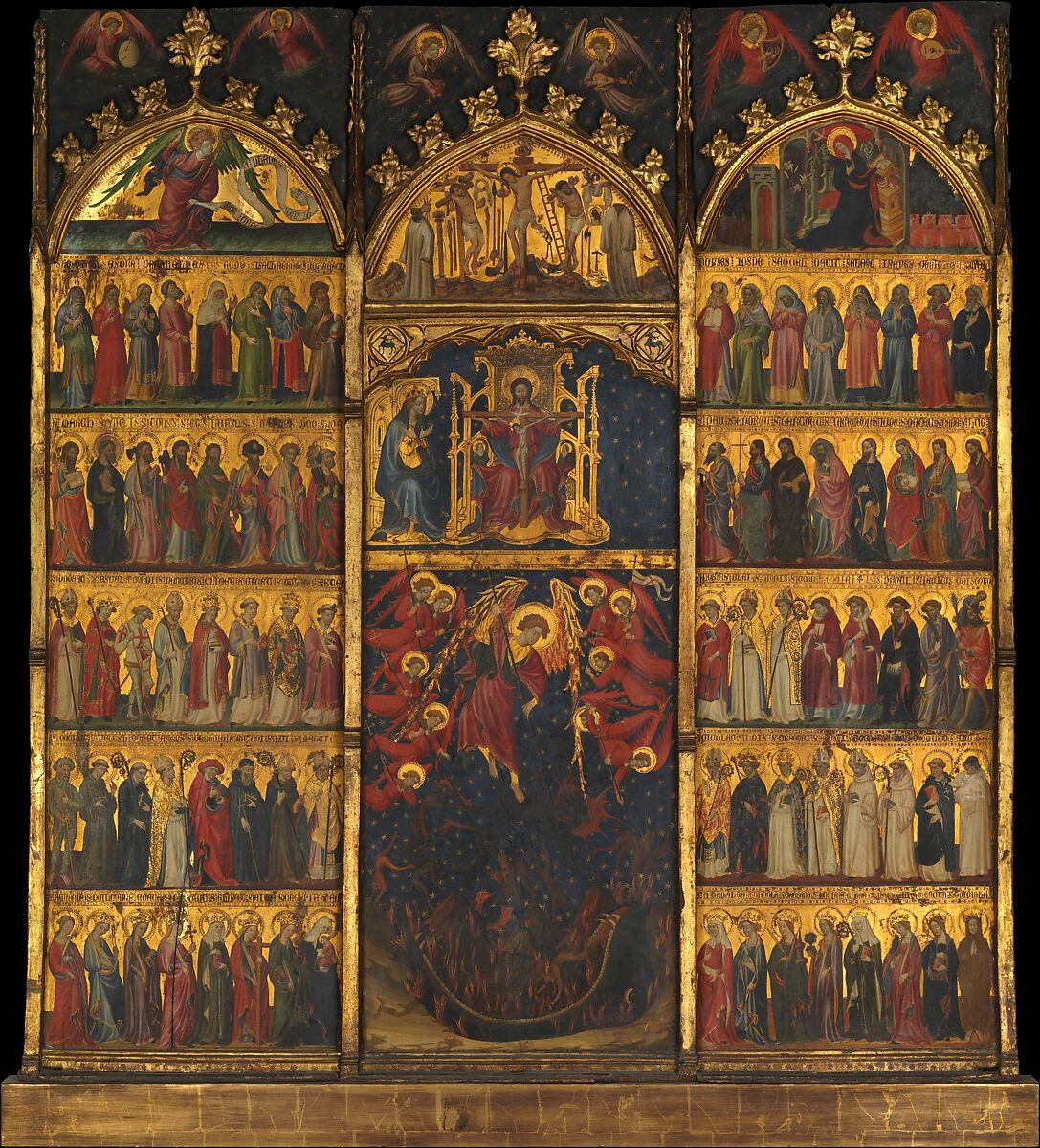 The Trinity Adored by All Saints, Spanish Painter (ca. 1400), Tempera and gold on wood 