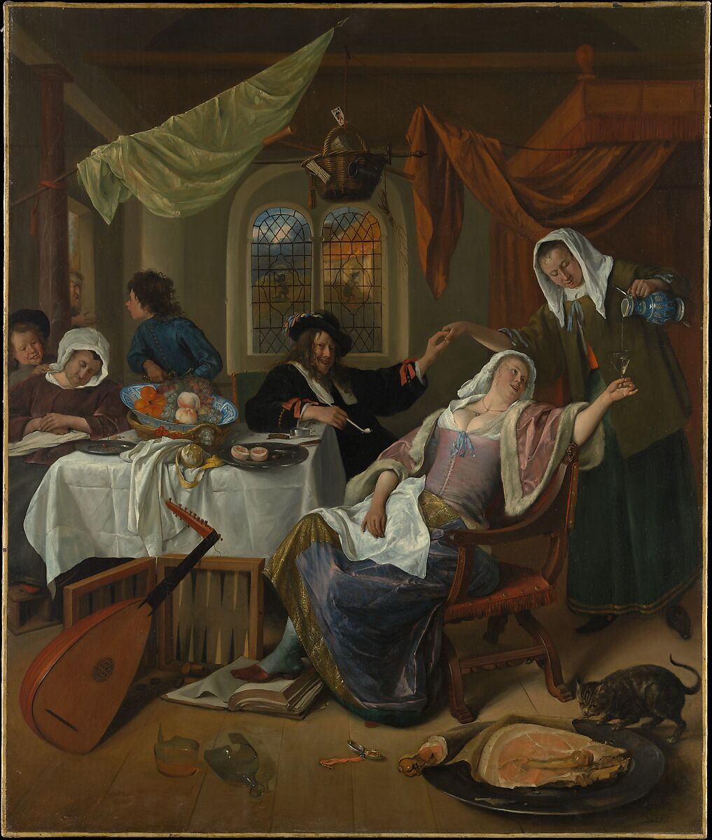 The Dissolute Household, Jan Steen (Dutch, Leiden 1626–1679 Leiden), Oil on canvas 