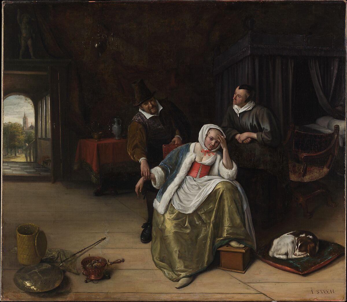 The Lovesick Maiden, Jan Steen (Dutch, Leiden 1626–1679 Leiden), Oil on canvas 