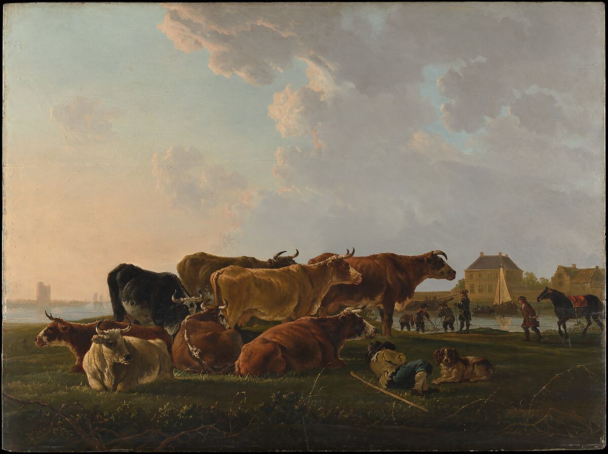 Landscape with Cattle, Jacob van Strij (Dutch, Dordrecht 1756–1815 Dordrecht), Oil on wood 