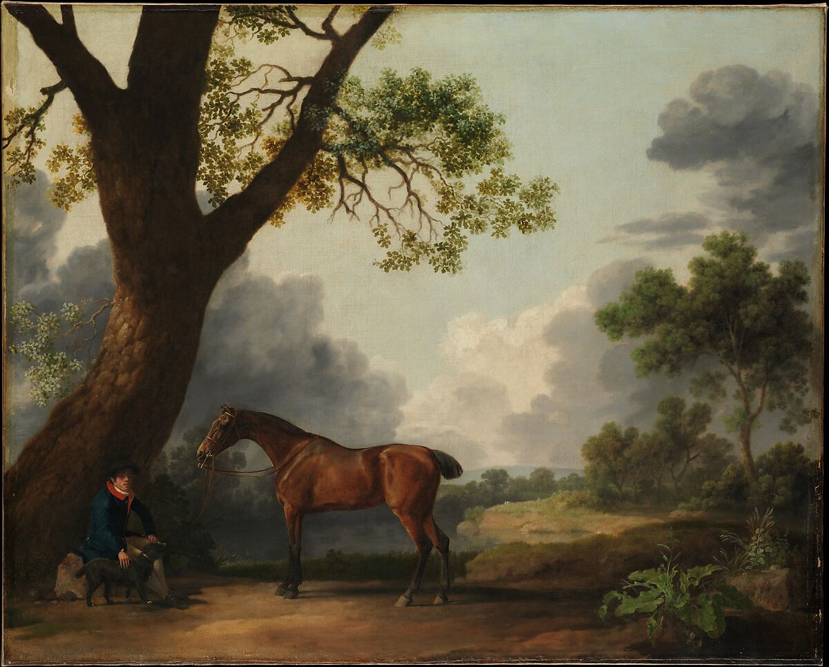 The Third Duke of Dorset's Hunter with a Groom and a Dog, George Stubbs (British, Liverpool 1724–1806 London), Oil on canvas 