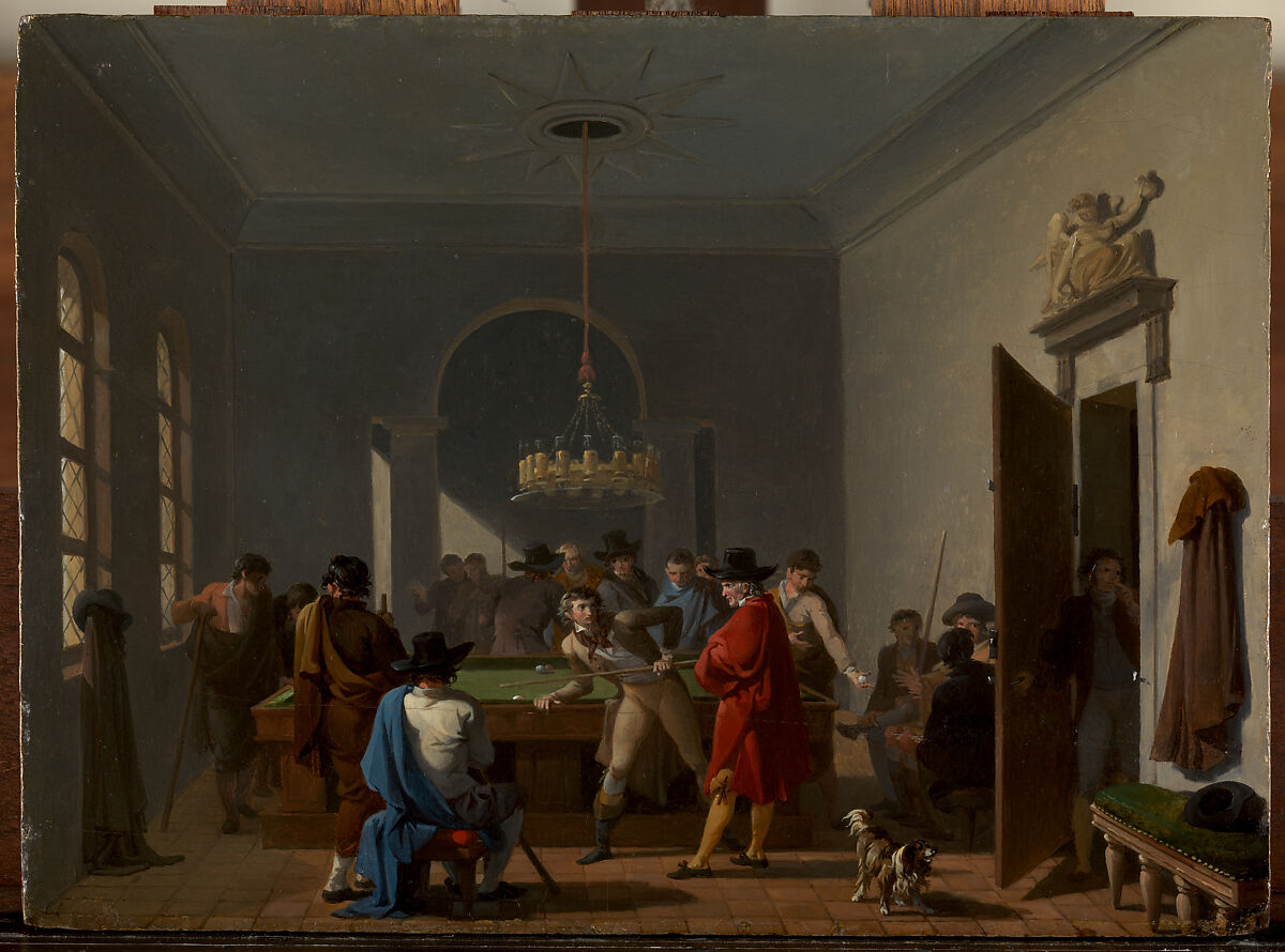 The Billiard Room, Nicolas Antoine Taunay  French, Oil on wood