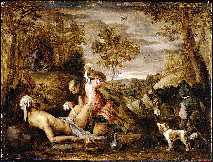 The Good Samaritan, David Teniers the Younger  Flemish, Oil on wood