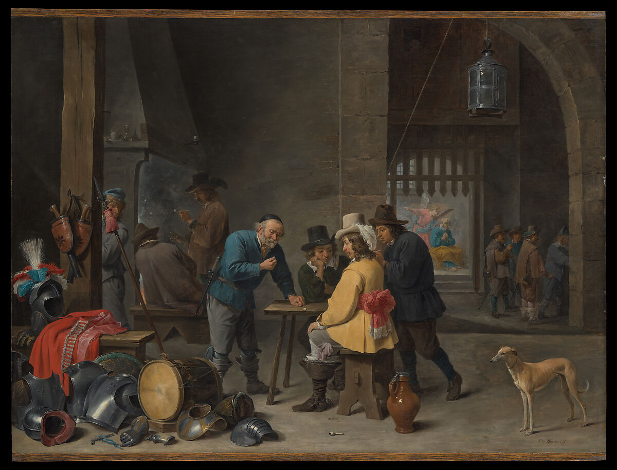Guardroom with the Deliverance of Saint Peter, David Teniers the Younger (Flemish, Antwerp 1610–1690 Brussels), Oil on wood 