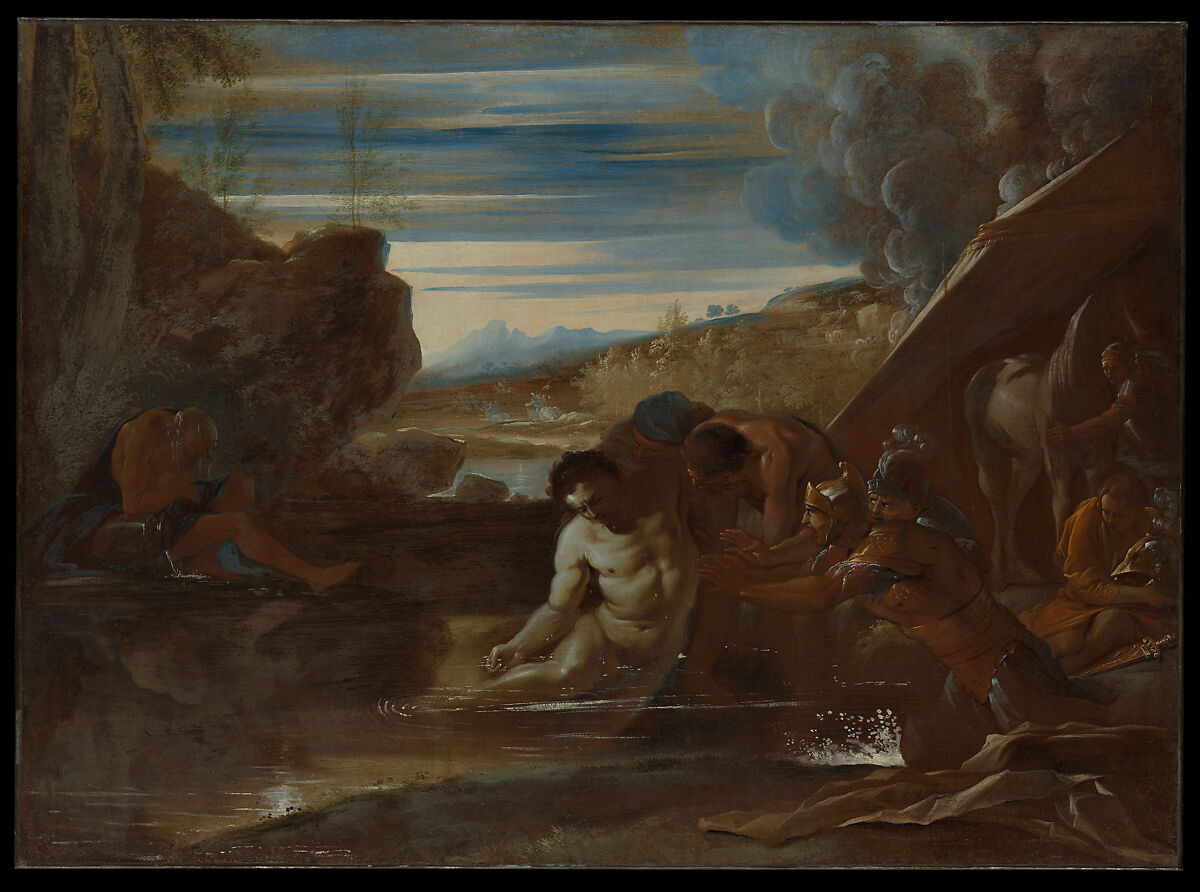 Alexander the Great Rescued from the River Cydnus, Pietro Testa (Italian, Lucca 1612–1650 Rome), Oil on canvas 