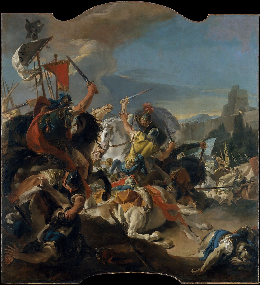 The Battle of Vercellae, Giovanni Battista Tiepolo (Italian, Venice 1696–1770 Madrid), Oil on canvas 