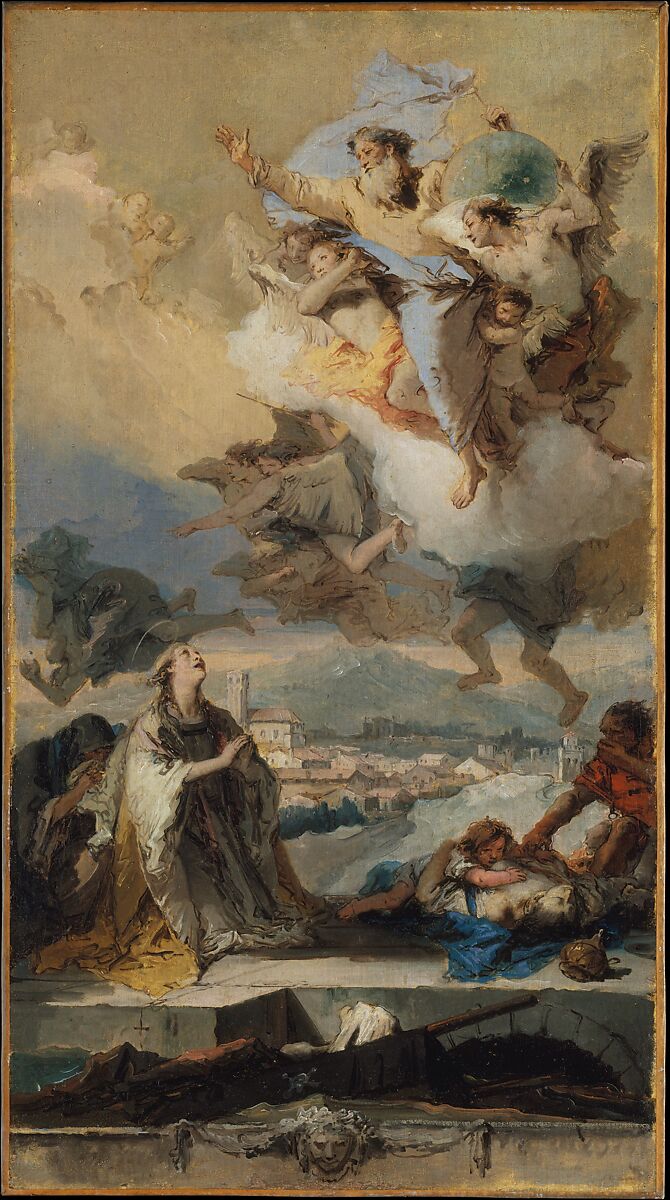 Saint Thecla Praying for the Plague-Stricken, Giovanni Battista Tiepolo  Italian, Oil on canvas