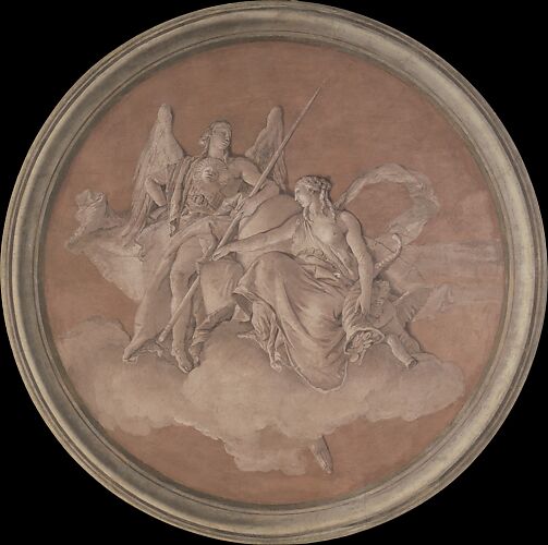 Allegorical Figures Representing Virtue and Abundance