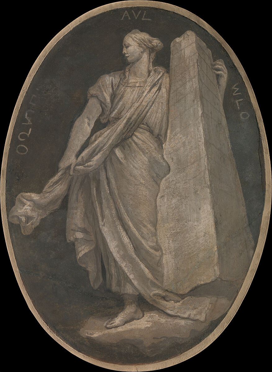 Allegorical Figure Representing Fortitude, Workshop of Giovanni Battista Tiepolo (Italian, Venice 1696–1770 Madrid), Fresco, transferred to canvas 