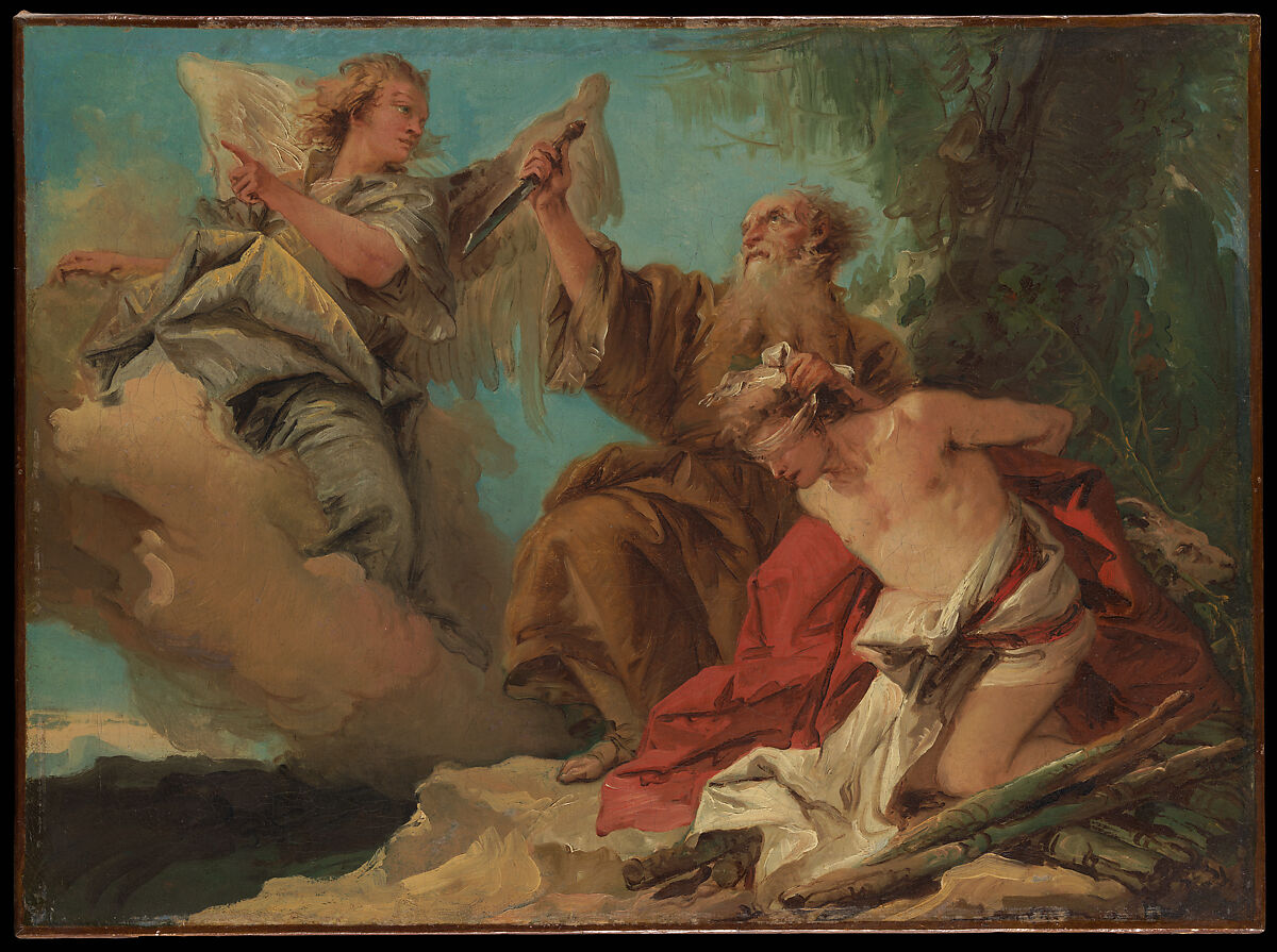 The Sacrifice of Isaac, Giovanni Domenico Tiepolo (Italian, Venice 1727–1804 Venice), Oil on canvas 