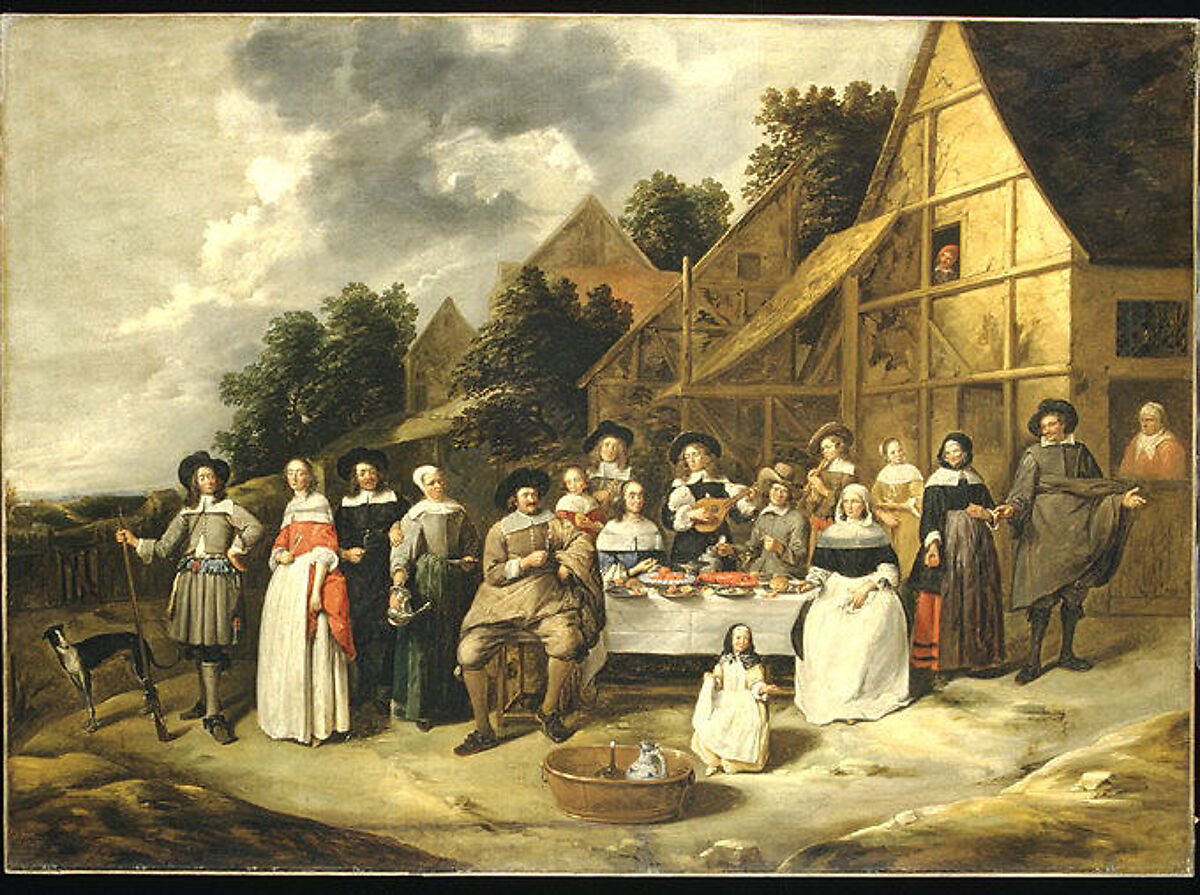 Group Portrait: A Wedding Celebration, Gillis van Tilborgh  Flemish, Oil on canvas