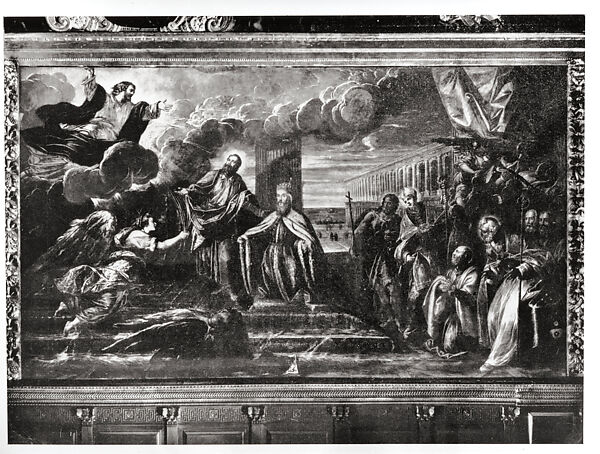 Doge Alvise Mocenigo (1507–1577) Presented to the Redeemer, Jacopo Tintoretto (Jacopo Robusti) (Italian, Venice 1518/19–1594 Venice), Oil on canvas