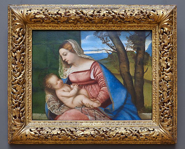 Madonna and Child, Titian (Tiziano Vecellio) (Italian, Pieve di Cadore ca. 1485/90?–1576 Venice), Oil on wood