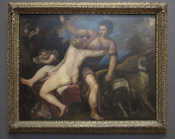 Venus and Adonis, Titian (Tiziano Vecellio) (Italian, Pieve di Cadore ca. 1485/90?–1576 Venice), Oil on canvas