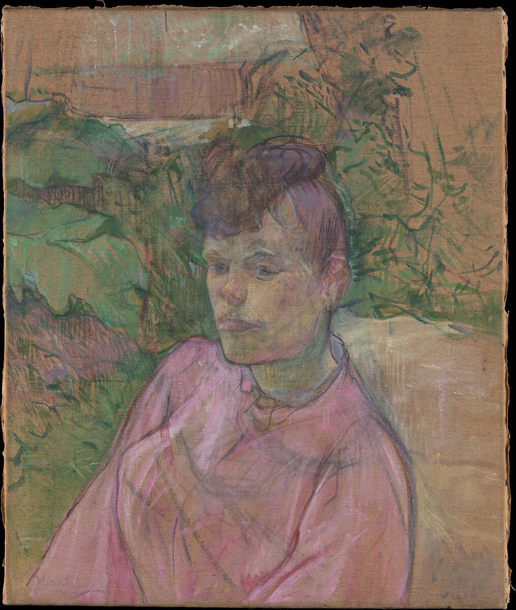 Woman in the Garden of Monsieur Forest, Henri de Toulouse-Lautrec  French, Oil on canvas