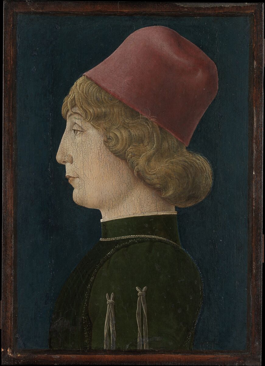Portrait of a Young Man, Cosmè Tura (Cosimo di Domenico di Bonaventura) (Italian, Ferrara ca. 1433–1495 Ferrara), Tempera on wood