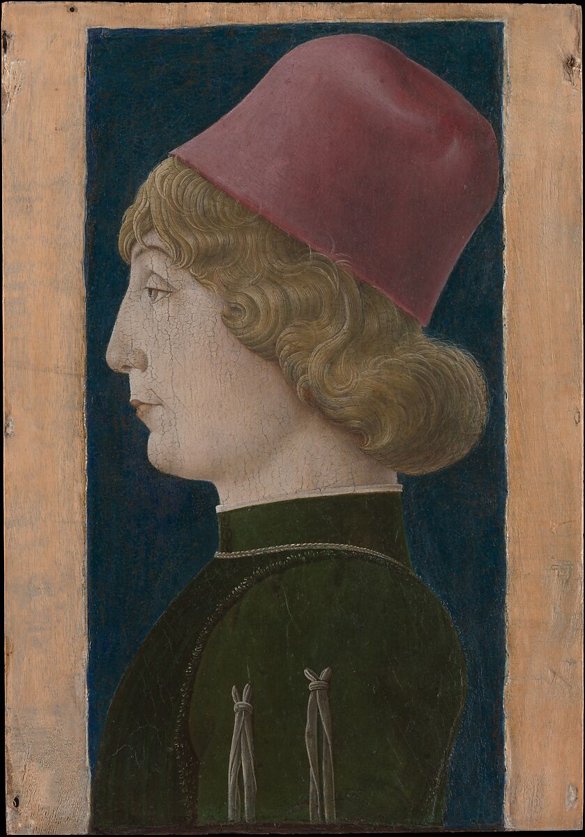 Portrait of a Young Man, Cosmè Tura (Cosimo di Domenico di Bonaventura) (Italian, Ferrara ca. 1433–1495 Ferrara), Tempera on wood 