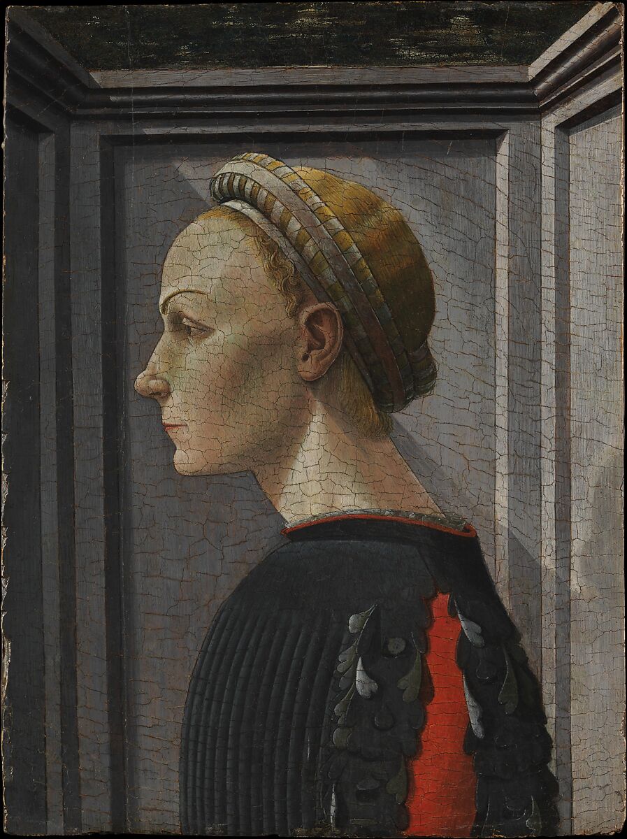 Portrait of a Woman, Giovanni di Francesco del Cervelliera (Italian, Florence 1412–1459 Florence), Tempera on wood 