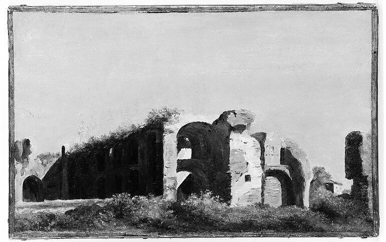 Copy after Valenciennes's "Ruins at the Villa Farnese", French Painter (early 19th century), Oil on paper, laid down on canvas 
