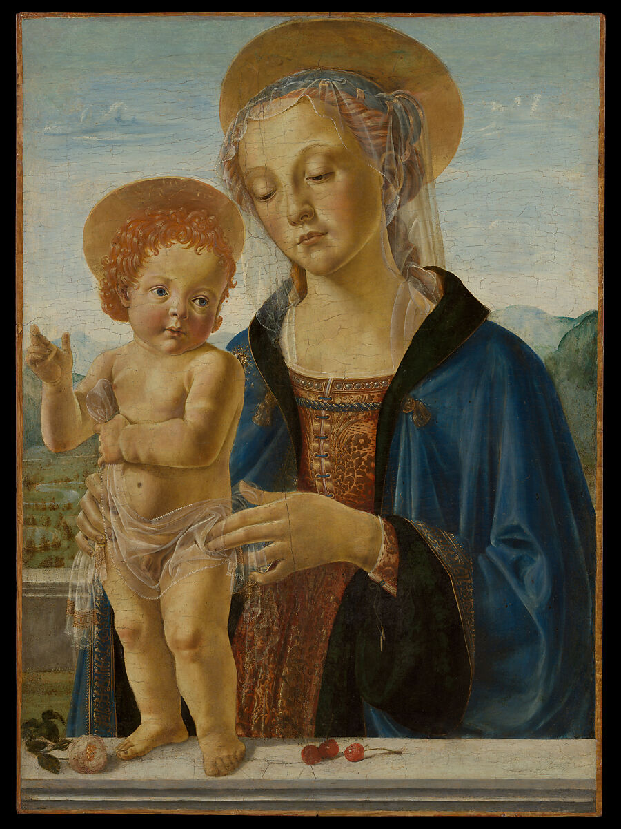 Madonna and Child, Workshop of Andrea del Verrocchio (Italian, Florence 1435–1488 Venice), Tempera and gold on wood 