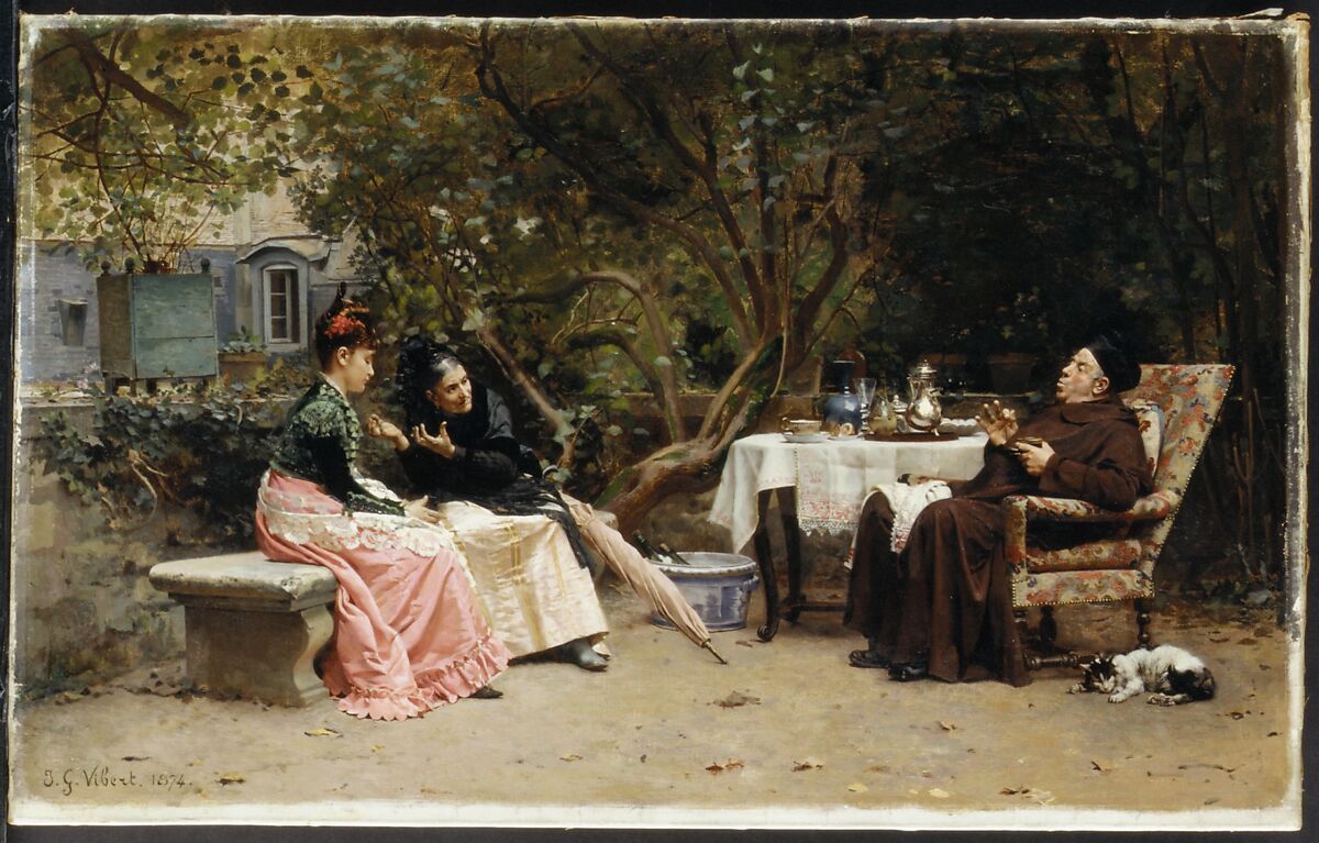 The Reprimand, Jean-Georges Vibert (French, Paris 1840–1902 Paris), Oil on canvas 