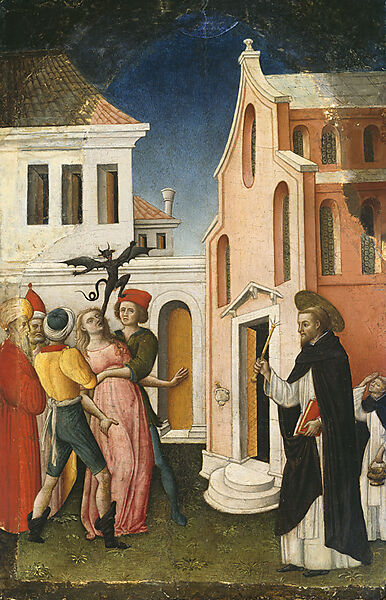 Saint Peter Martyr Healing the Leg of a Young Man, Antonio Vivarini (Italian, Venice, active by 1440–died 1476/84), Tempera and gold on wood