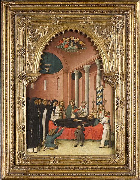 Saint Peter Martyr Healing the Leg of a Young Man, Antonio Vivarini (Italian, Venice, active by 1440–died 1476/84), Tempera and gold on wood